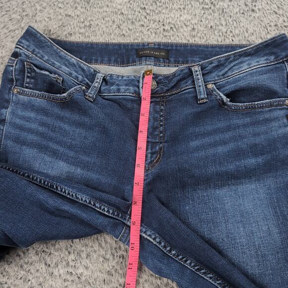 Silver Jeans Women 31x33 Blue Suki Slim Bootcut Stretch Denim Mid Rise Casual - Picture 7 of 10